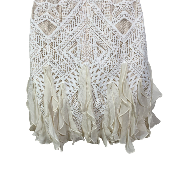 BCBGMaxazria Ivory Leighann Lace Halter Off Shoulder Cocktail Dress Sz 0 - Picture 7 of 9